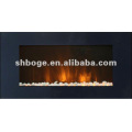 Freestanding electric fireplace with cobblestone